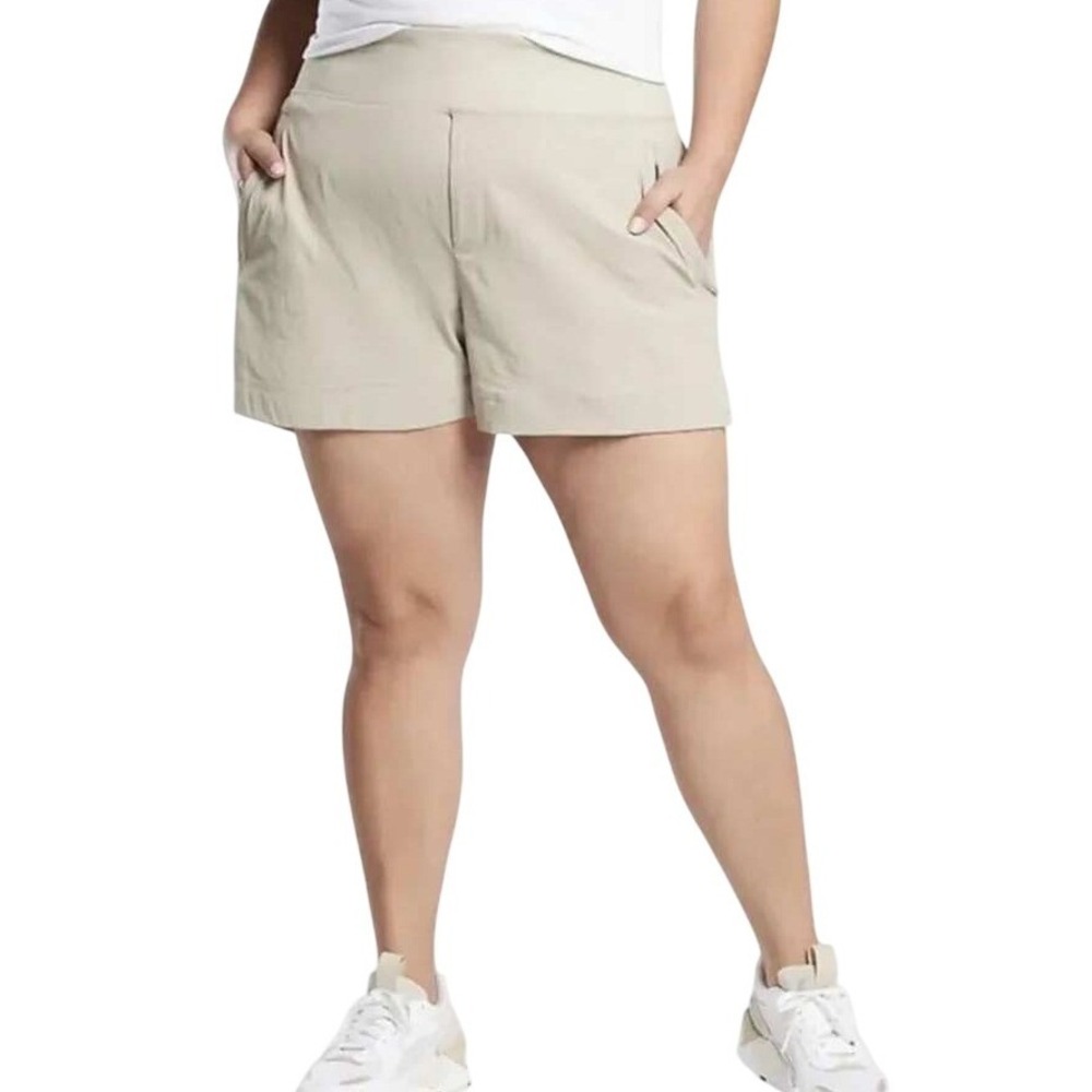Athleta NEW Trekkie North Shorts Tan Khaki Ripstop Hiking Plus Size 26 Gorpcore